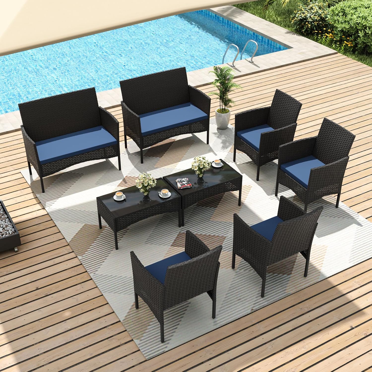 Outdoor Furniture Loveseat - Conjunto de Móveis para Pátio com