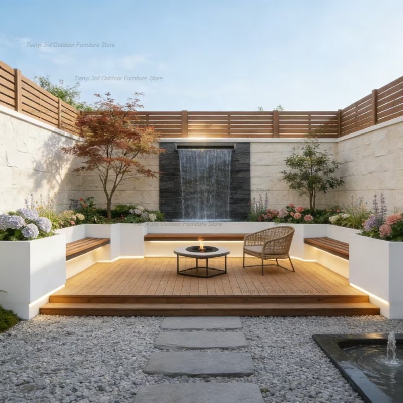 Outdoor Furniture Rocking Chair - Assento para Plantas em Ferro Forjado