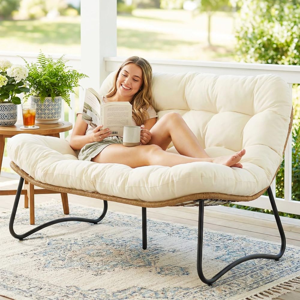 Outdoor Furniture Loveseat - Sofá de Dois Lugares para Pátio
