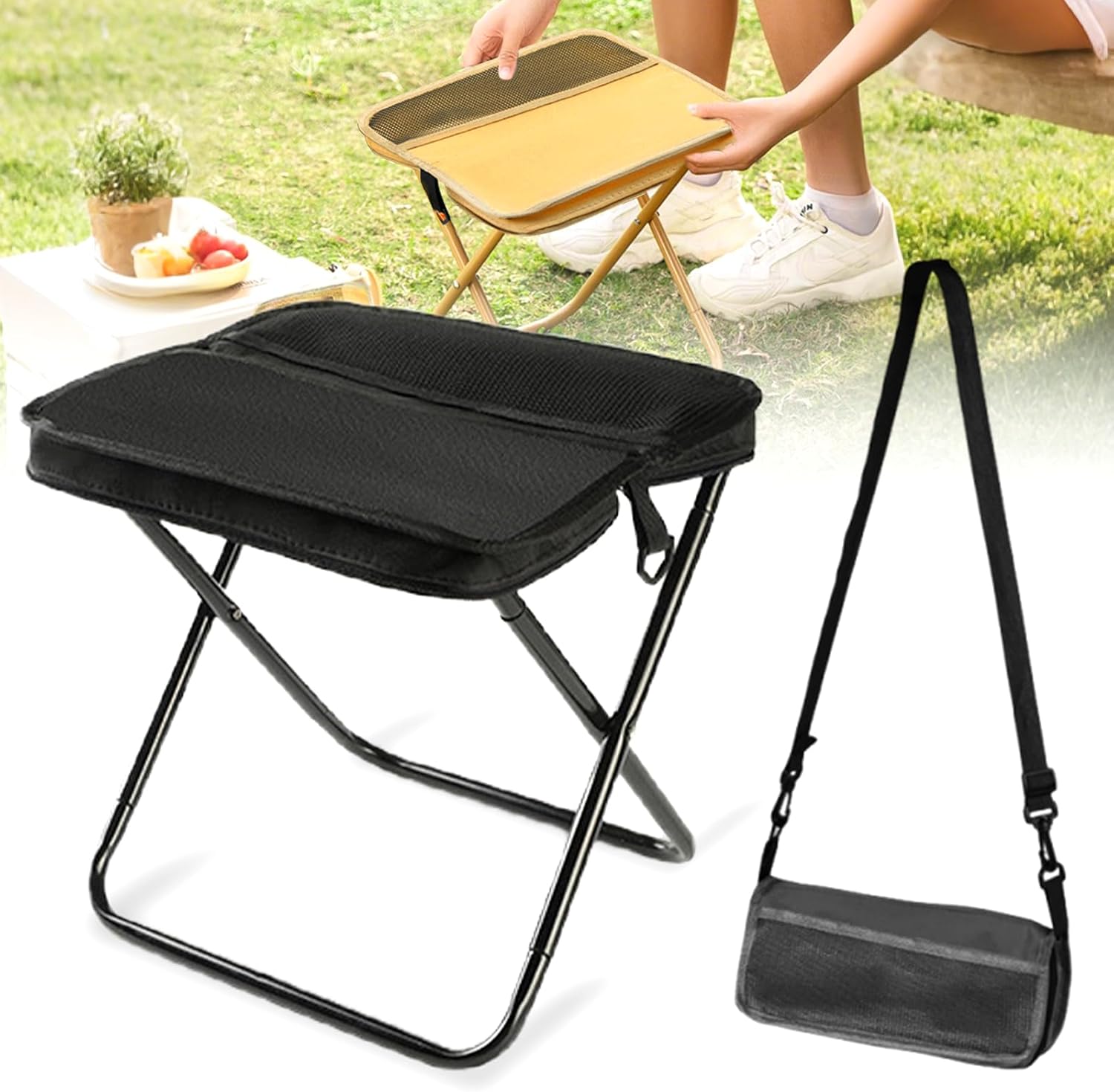 Outdoor Furniture Rocking Chair - Cadeira de Camping Portátil e Dobrável