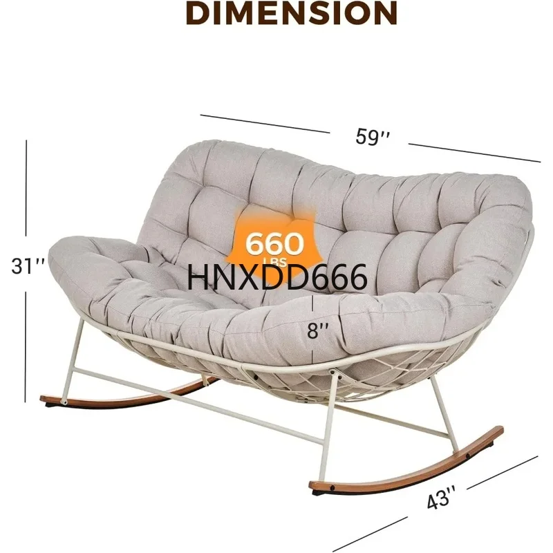 Outdoor Furniture Loveseat - Cadeira de Balanço Extragrande para Dois,