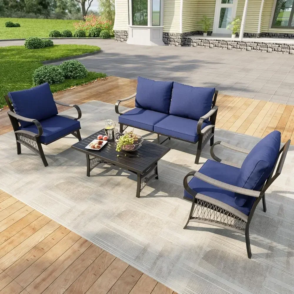 Outdoor Furniture Loveseat - Conjunto de Móveis de Metal para