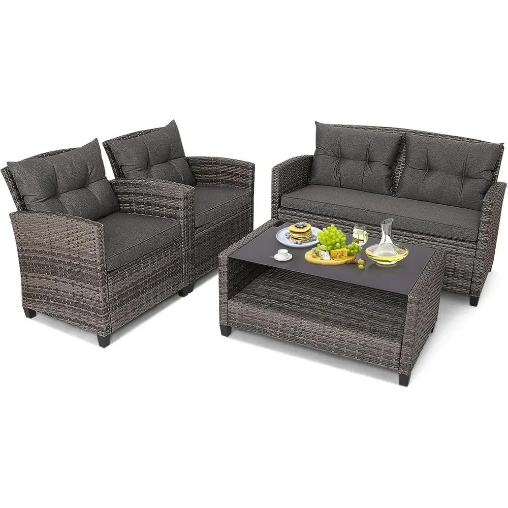 Outdoor Furniture Grey - Conjunto de Móveis para Pátio Externo