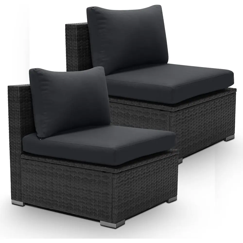 Outdoor Furniture Grey - Conjunto de Móveis de Rattan para
