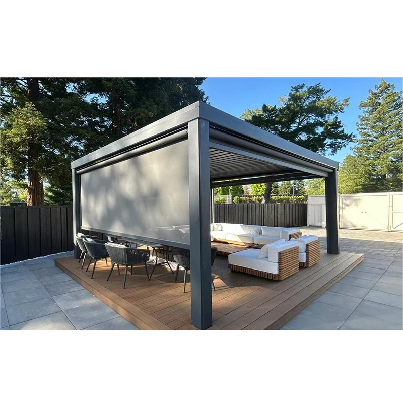 Outdoor Furniture Gazebo - # Pérgola de Alumínio Motorizada Moderna