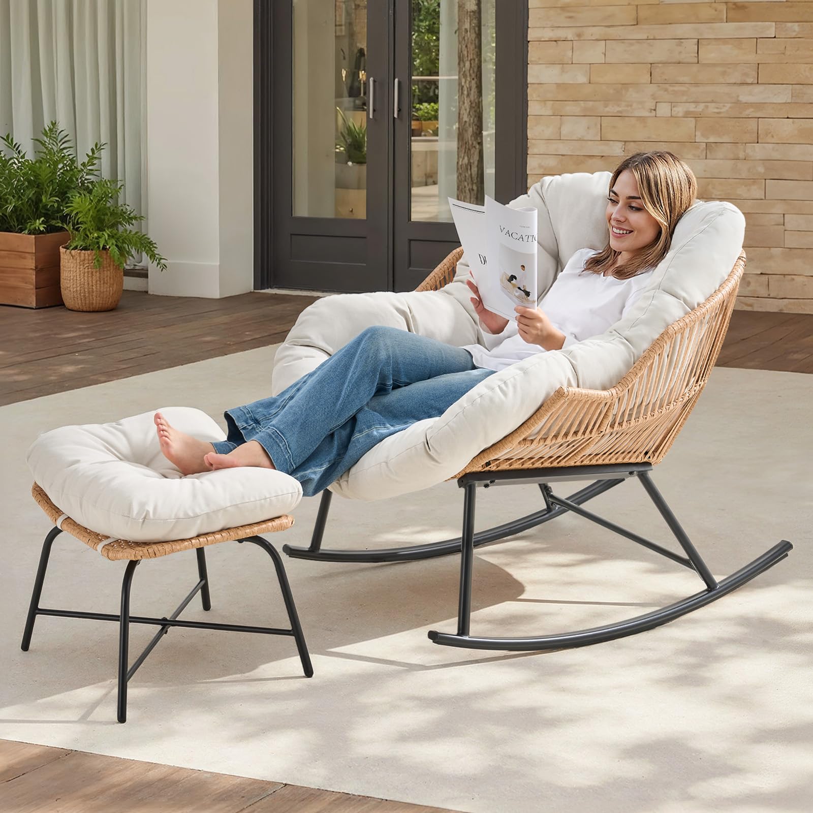 Cadeira de Balanço Papasan de  - Outdoor Furniture Grey avaliação e preço