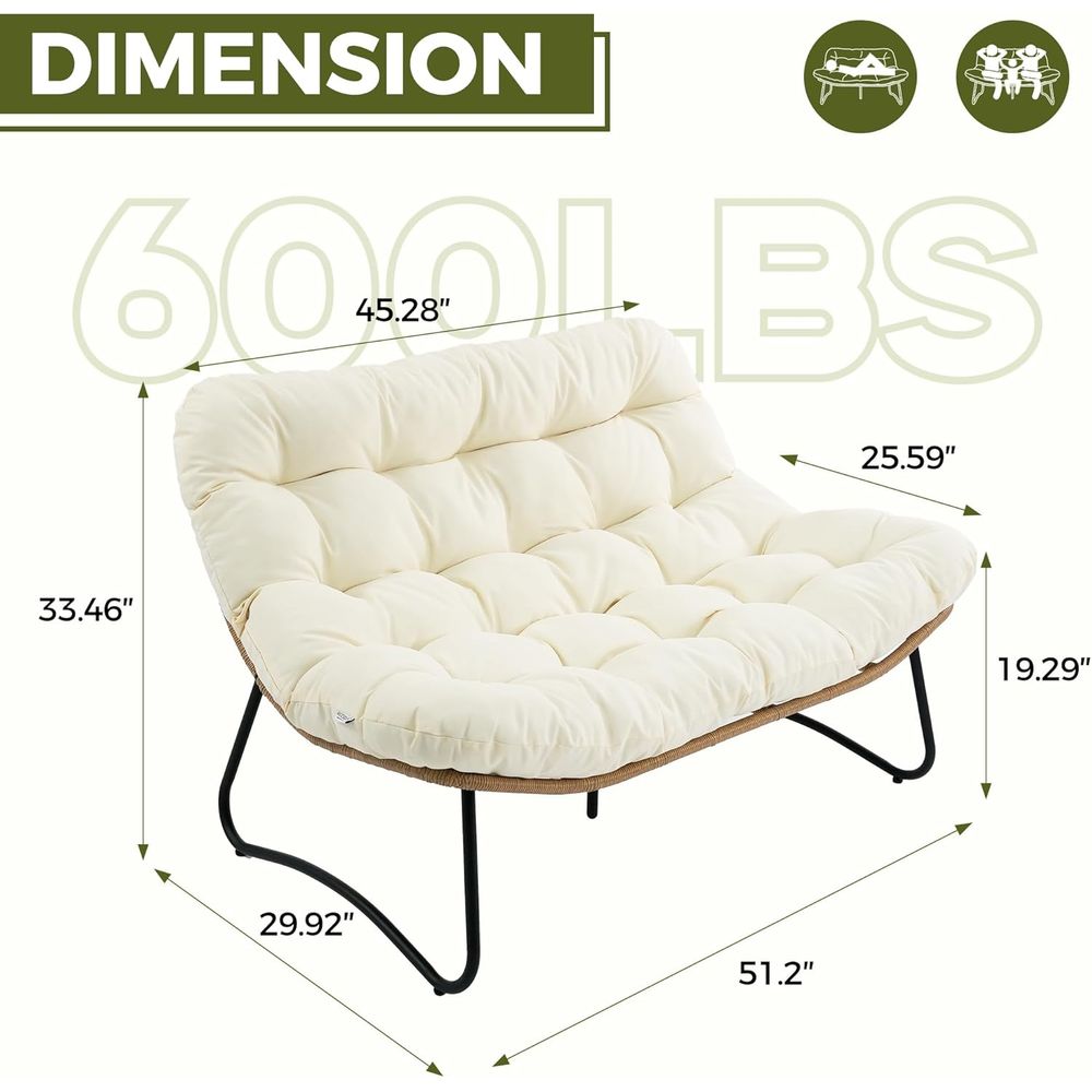 Sofá de Dois Lugares para Páti - Outdoor Furniture Loveseat avaliação e preço