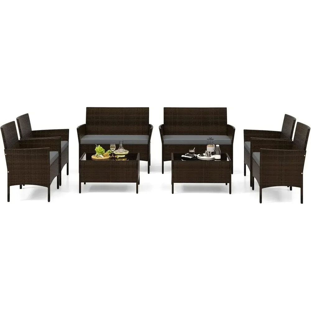 Conjunto de Móveis de Rattan p - Outdoor Furniture Loveseat avaliação e preço