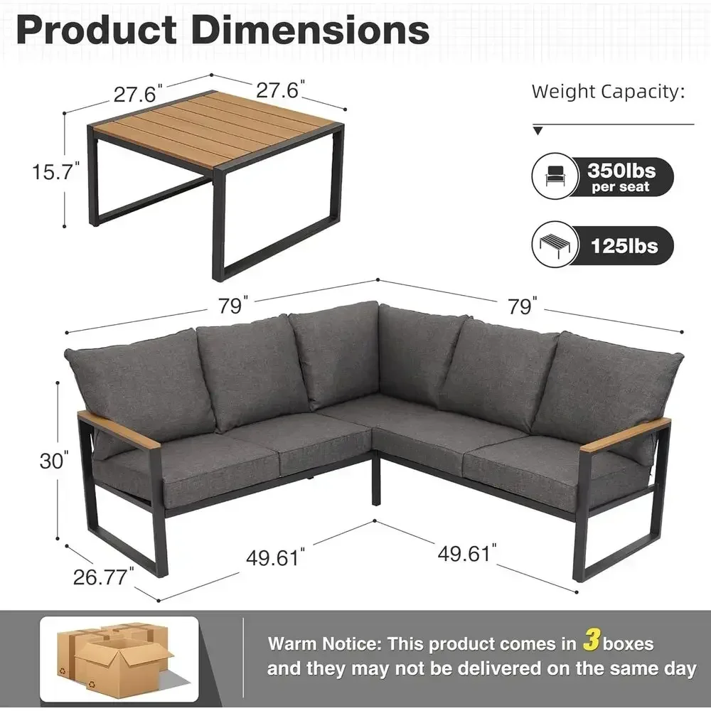 Conjunto de Sofá Seccional par - Outdoor Furniture Grey avaliação e preço