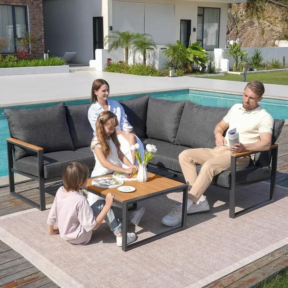 Conjunto de Sofá Seccional par - Outdoor Furniture Grey avaliação e preço