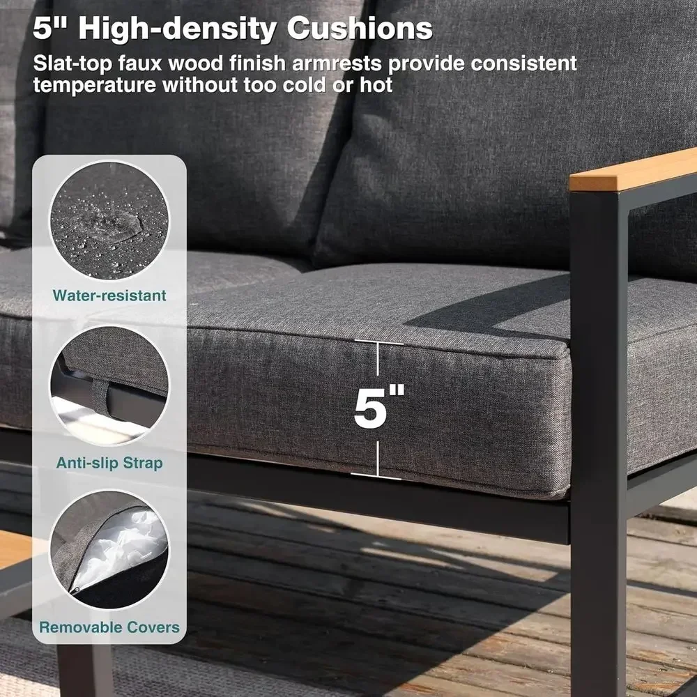 Conjunto de Sofá Seccional par - Outdoor Furniture Grey avaliação e preço