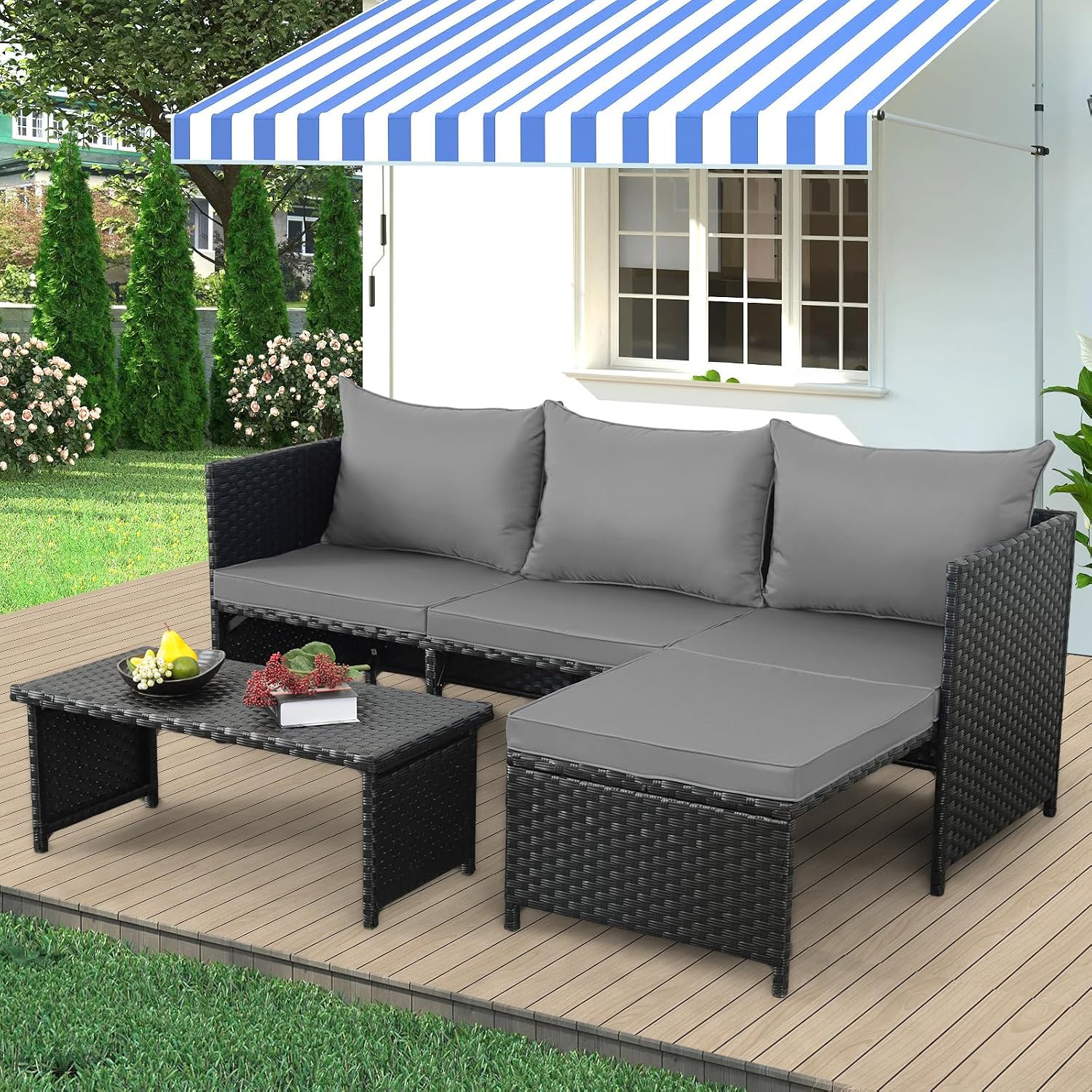 Conjunto de Móveis de Jardim e - Outdoor Furniture Loveseat avaliação e preço