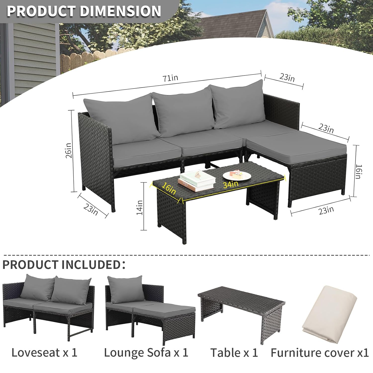 Conjunto de Móveis de Jardim e - Outdoor Furniture Loveseat avaliação e preço
