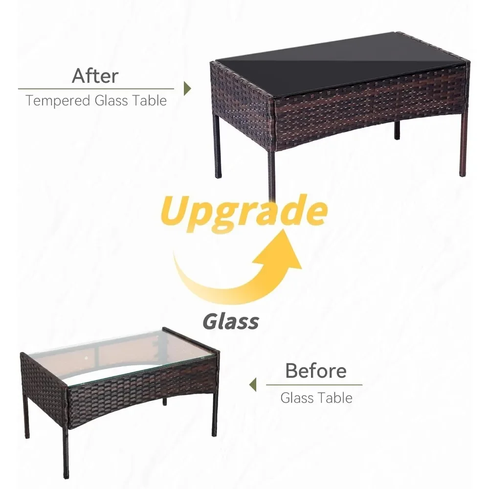 Conjunto de 4 peças conjuntos  - Outdoor Furniture Loveseat avaliação e preço