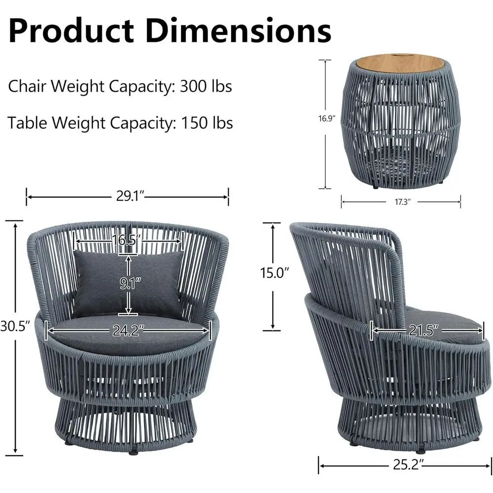 Conjunto de 2 Peças de Cadeira - Outdoor Furniture Grey avaliação e preço