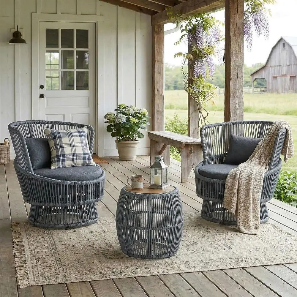 Conjunto de 2 Peças de Cadeira - Outdoor Furniture Grey avaliação e preço