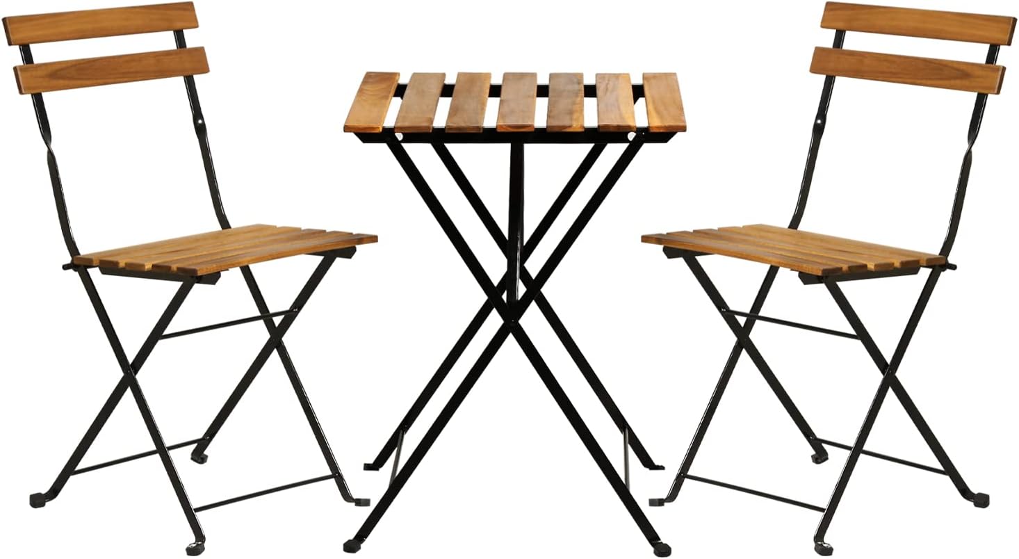 Conjunto de bistrô dobrável de - Outdoor Furniture Wood avaliação e preço