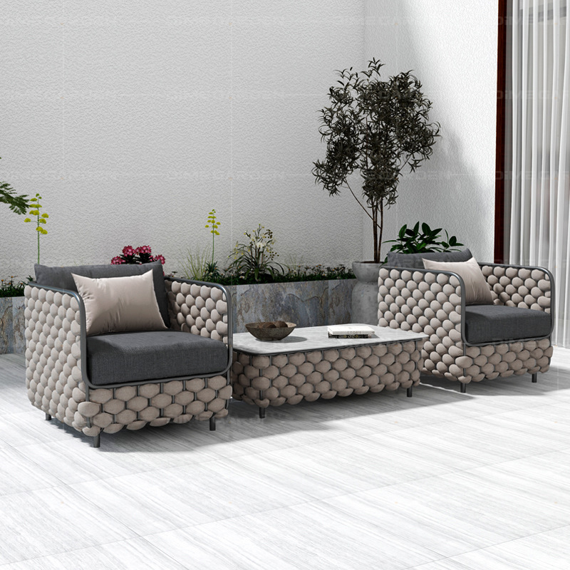 Conjunto de Sofá de Rattan par - Outdoor Furniture Grey avaliação e preço