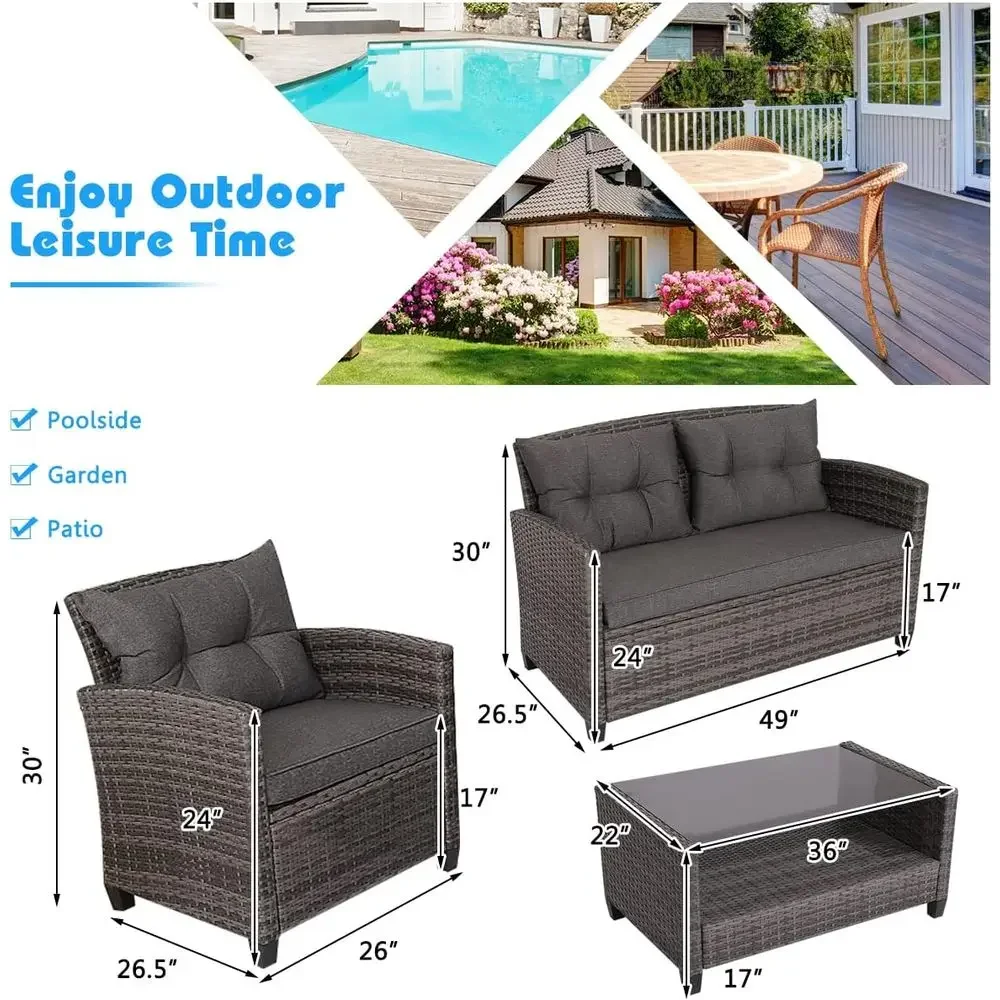 Conjunto de Móveis para Pátio  - Outdoor Furniture Grey avaliação e preço