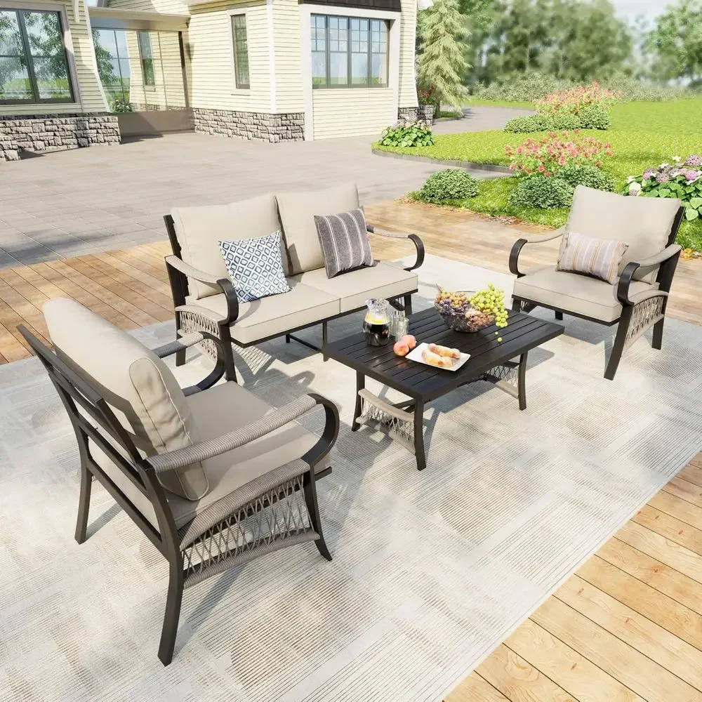 Conjunto de Móveis de Metal pa - Outdoor Furniture Loveseat avaliação e preço