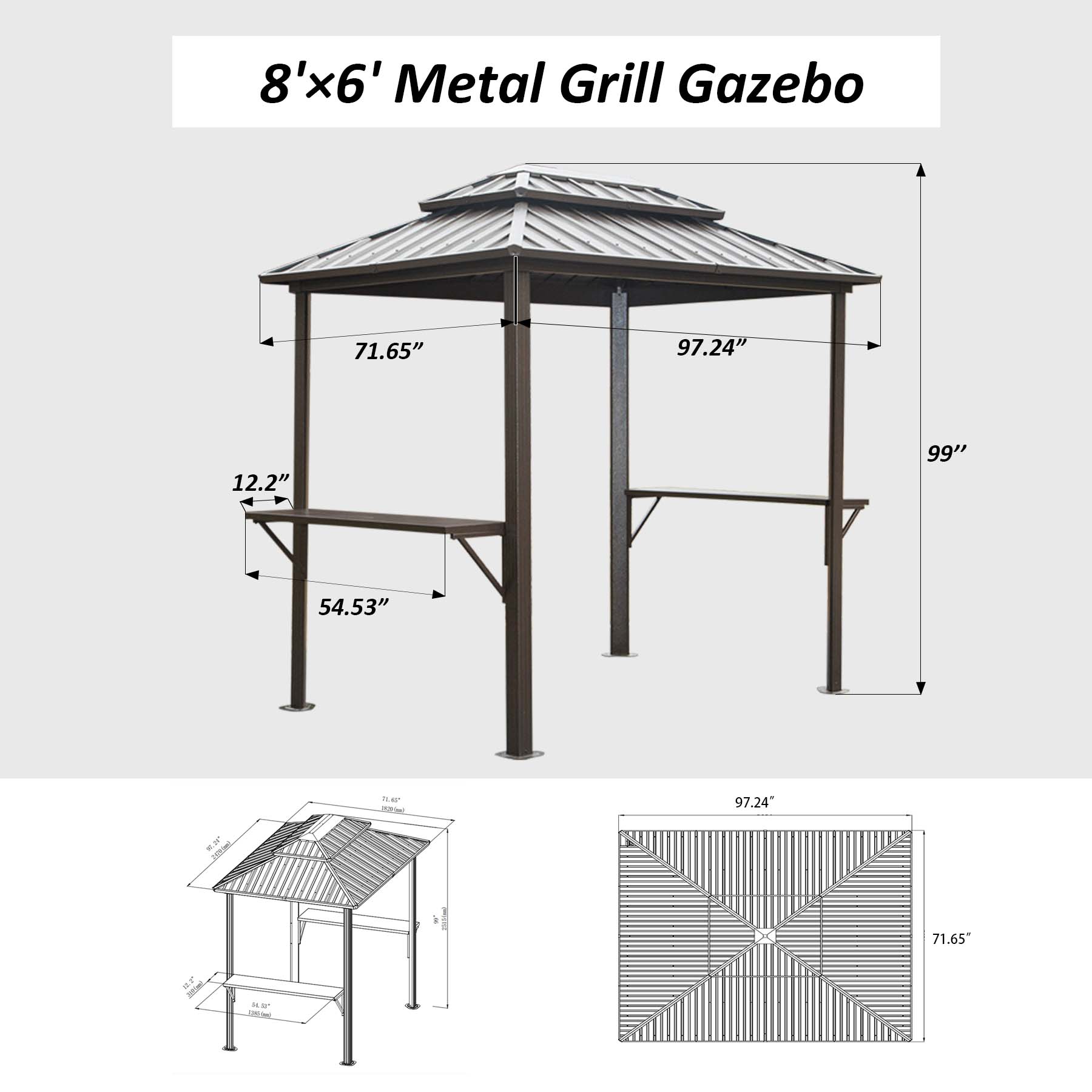 Mobília ao ar livre chinês vin - Outdoor Furniture Gazebo avaliação e preço