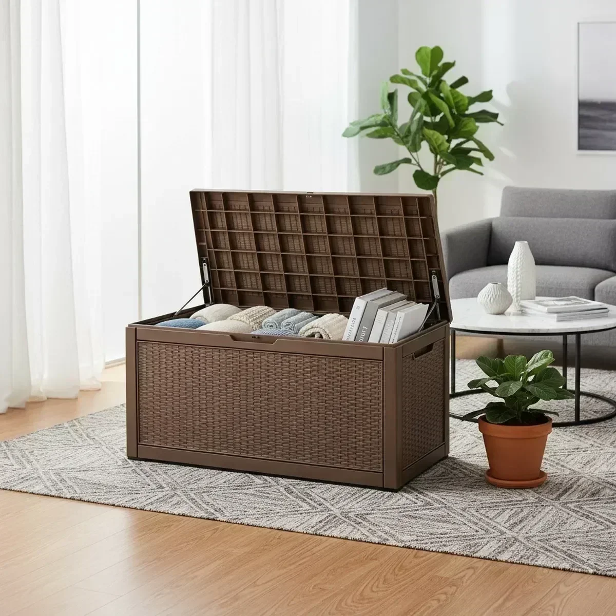 Grande Banco de Armazenamento  - Outdoor Furniture Grey avaliação e preço