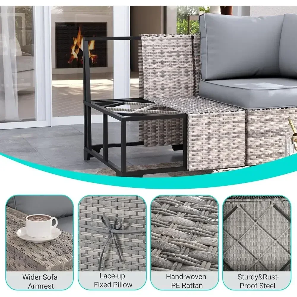 Conjunto de Móveis de Patio em - Outdoor Furniture Grey avaliação e preço