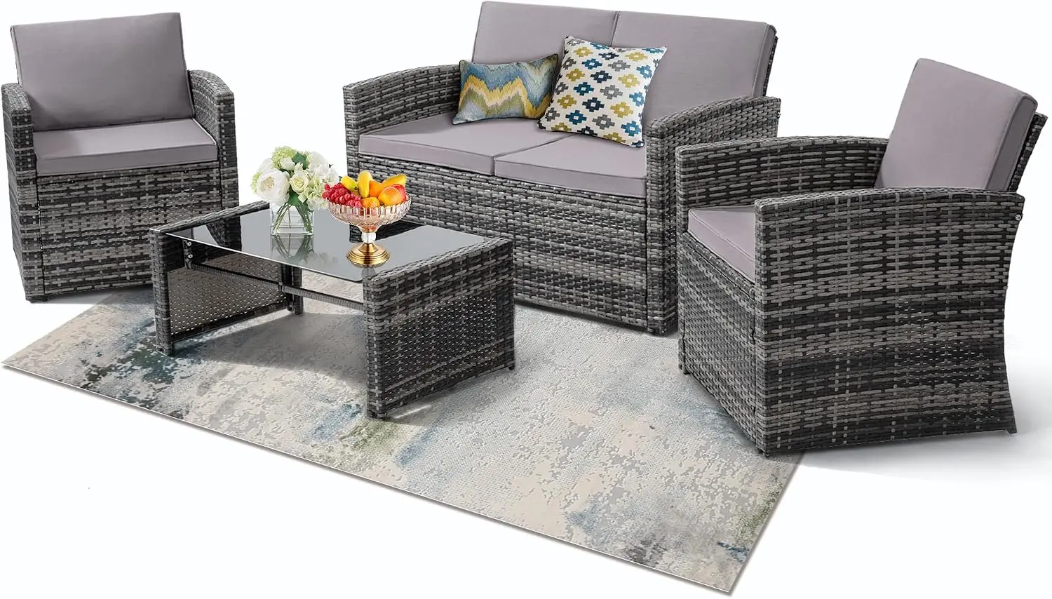 Conjunto de Móveis para Pátio  - Outdoor Furniture Loveseat avaliação e preço