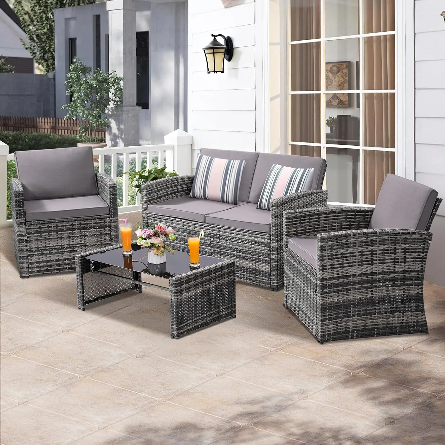 Conjunto de Móveis para Pátio  - Outdoor Furniture Loveseat avaliação e preço