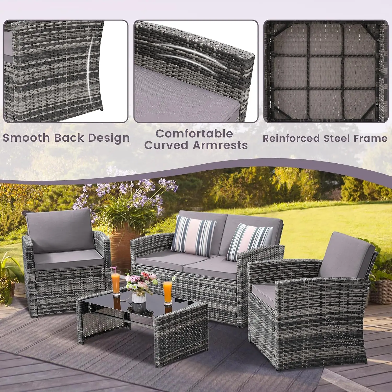 Conjunto de Móveis para Pátio  - Outdoor Furniture Loveseat avaliação e preço