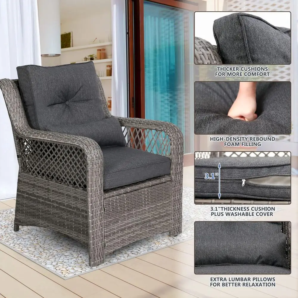Conjunto de Móveis de Jardim e - Outdoor Furniture Grey avaliação e preço