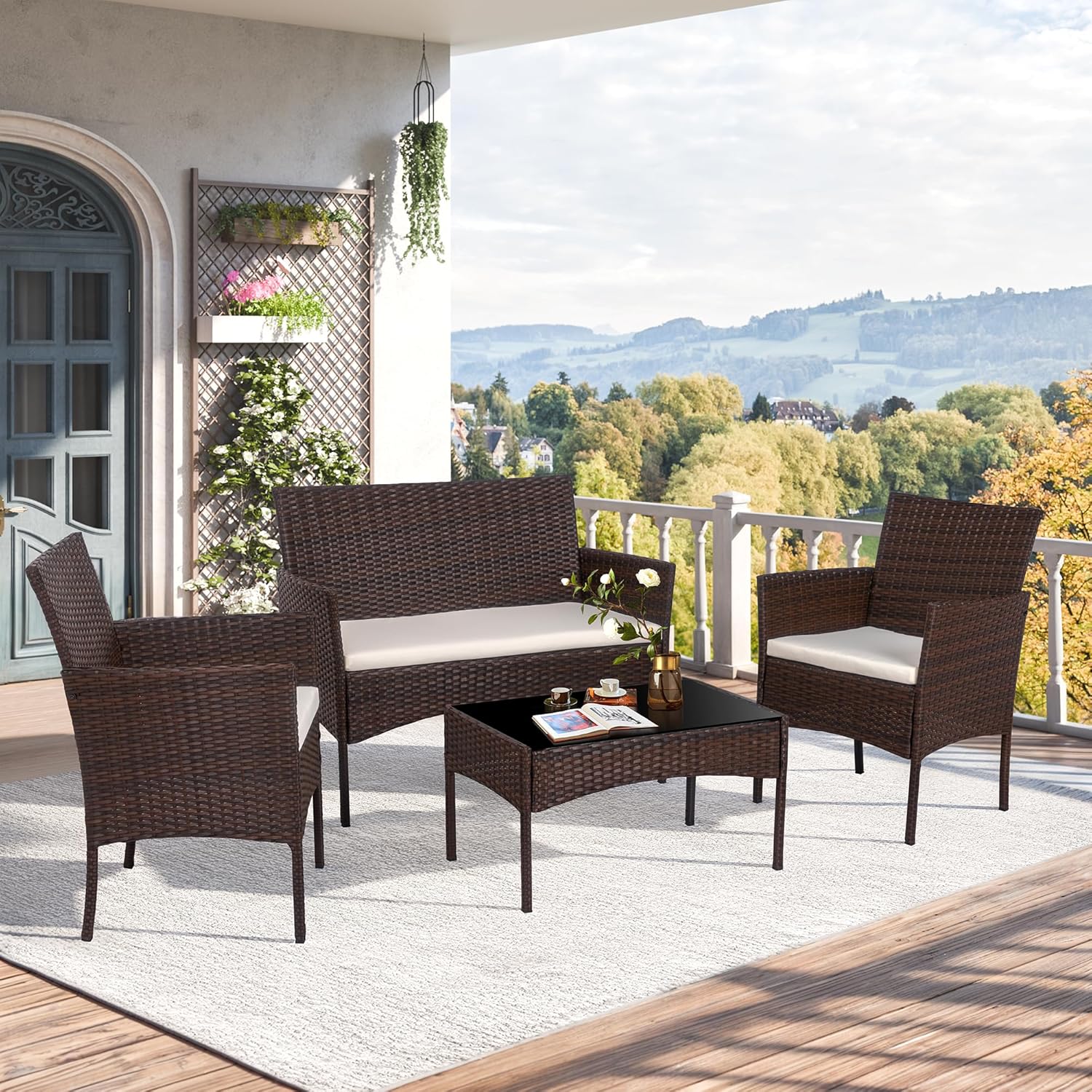 Conjunto de Móveis de Jardim e - Outdoor Furniture Loveseat avaliação e preço